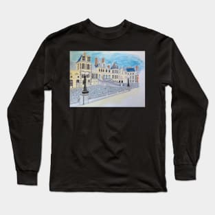 chateau de fontainebleau in watercolor Long Sleeve T-Shirt